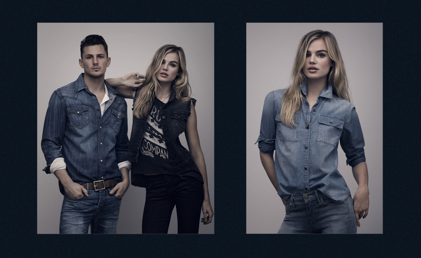 True Religion jeans Fashion  Clothing model graphic design  branding  window front visual designer rick betancourt