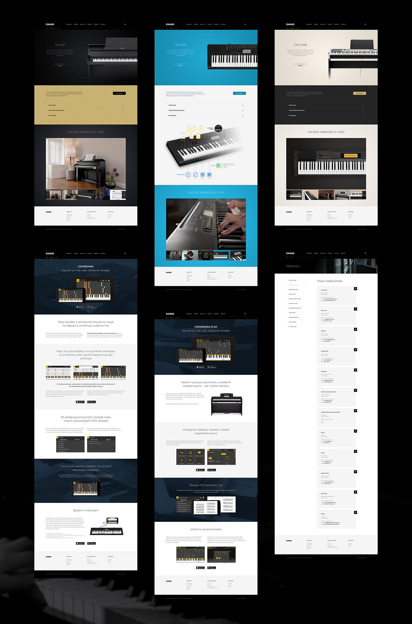 UI/UX online catalogue design Web music instrument Piano keyboard Responsive interaction