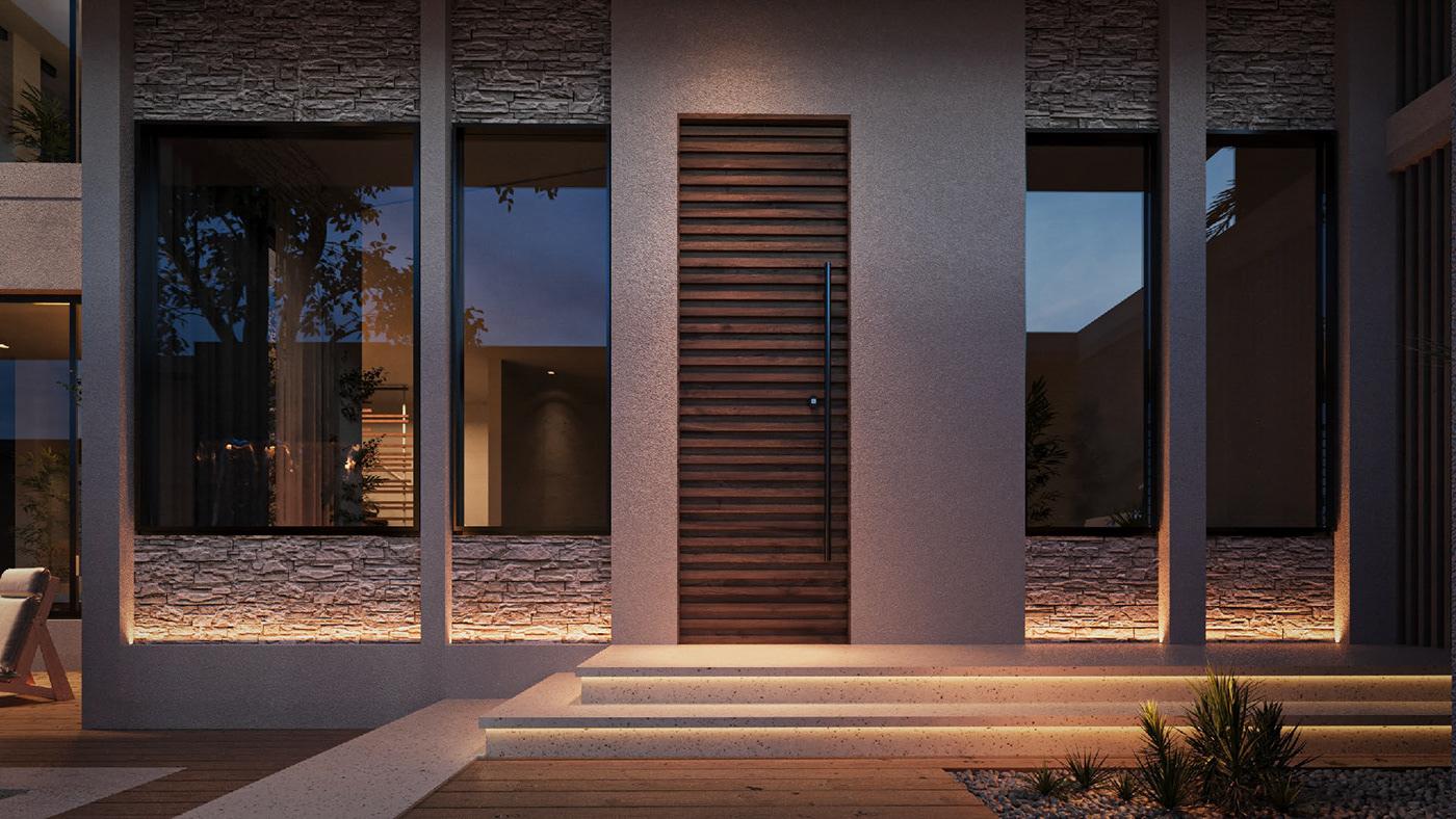 Villa architecture visualization Render modern archviz exterior 3D 3ds max