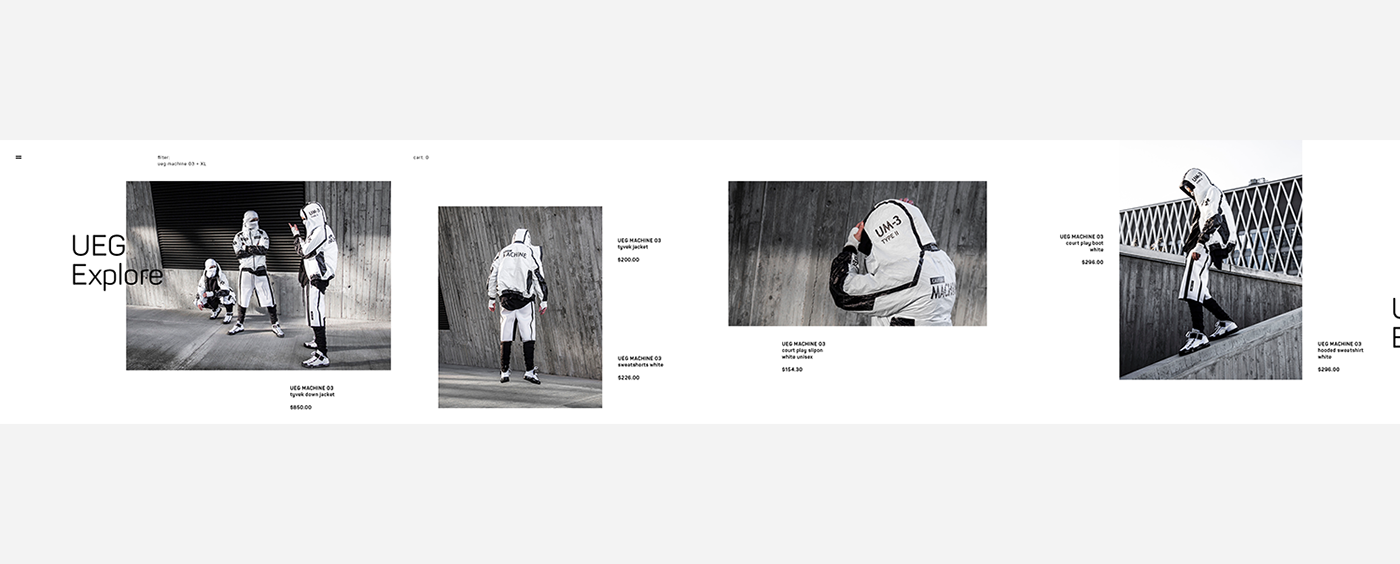Web site shop minimal grid UI ux store Fashion  puma