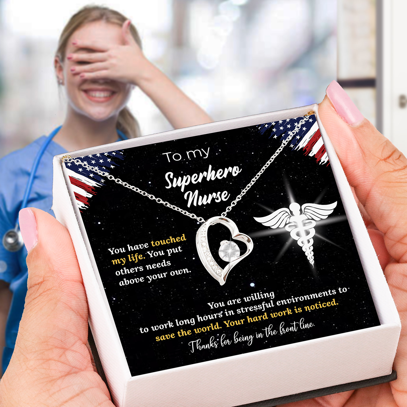 free mockup  gearbubble gift cards Jewelry Design  message card Necklace nurse Pendant Design SHINEON   shineon designs