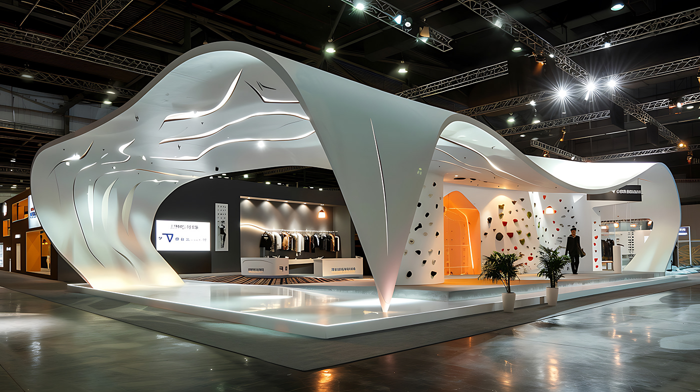 Exhibition  3D Exhibition Design  exhibition stand booth design Stand expo architecture interior design  ai