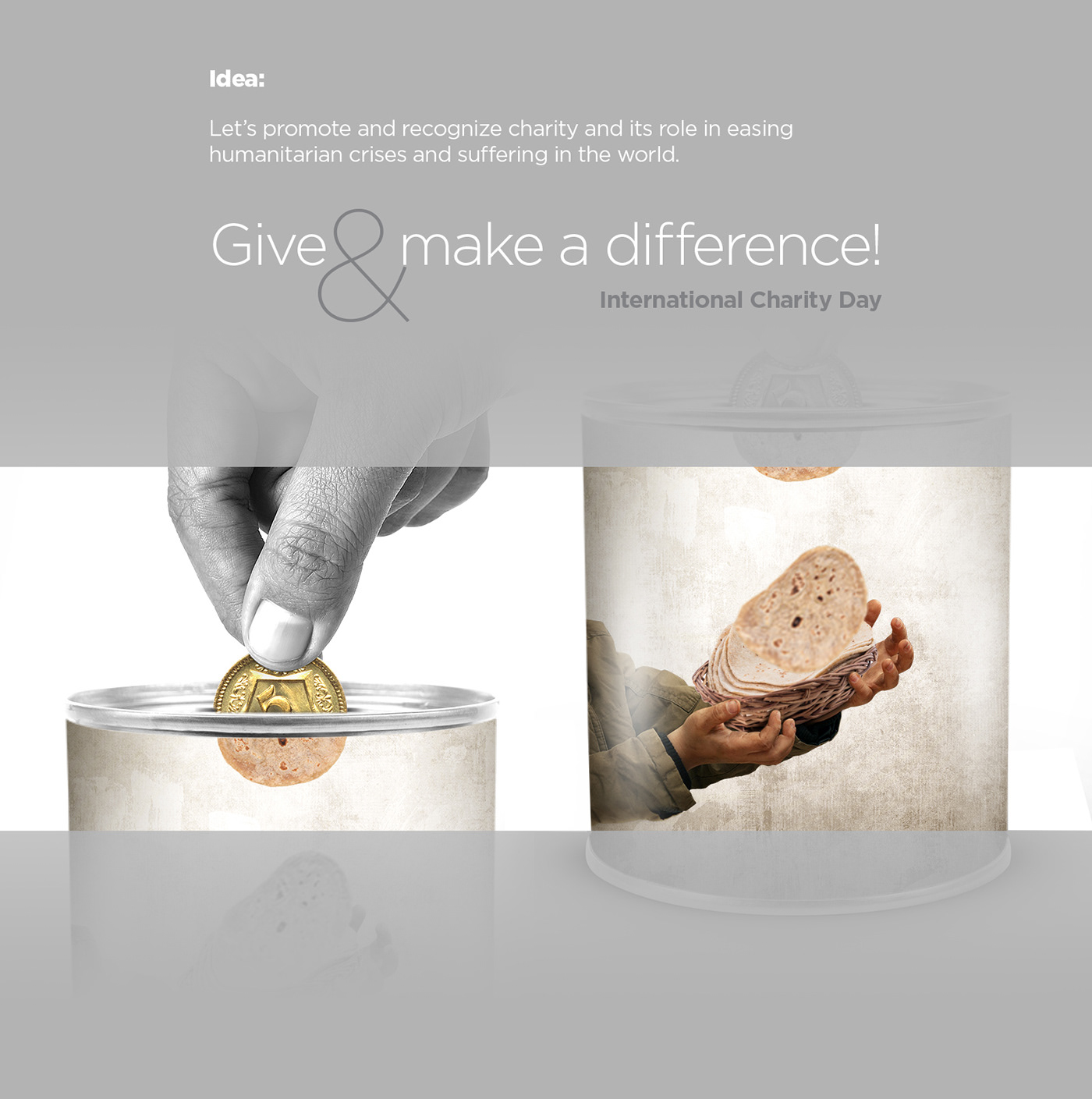 charity Bank donation Poverty hope press ad manipulation composition creative