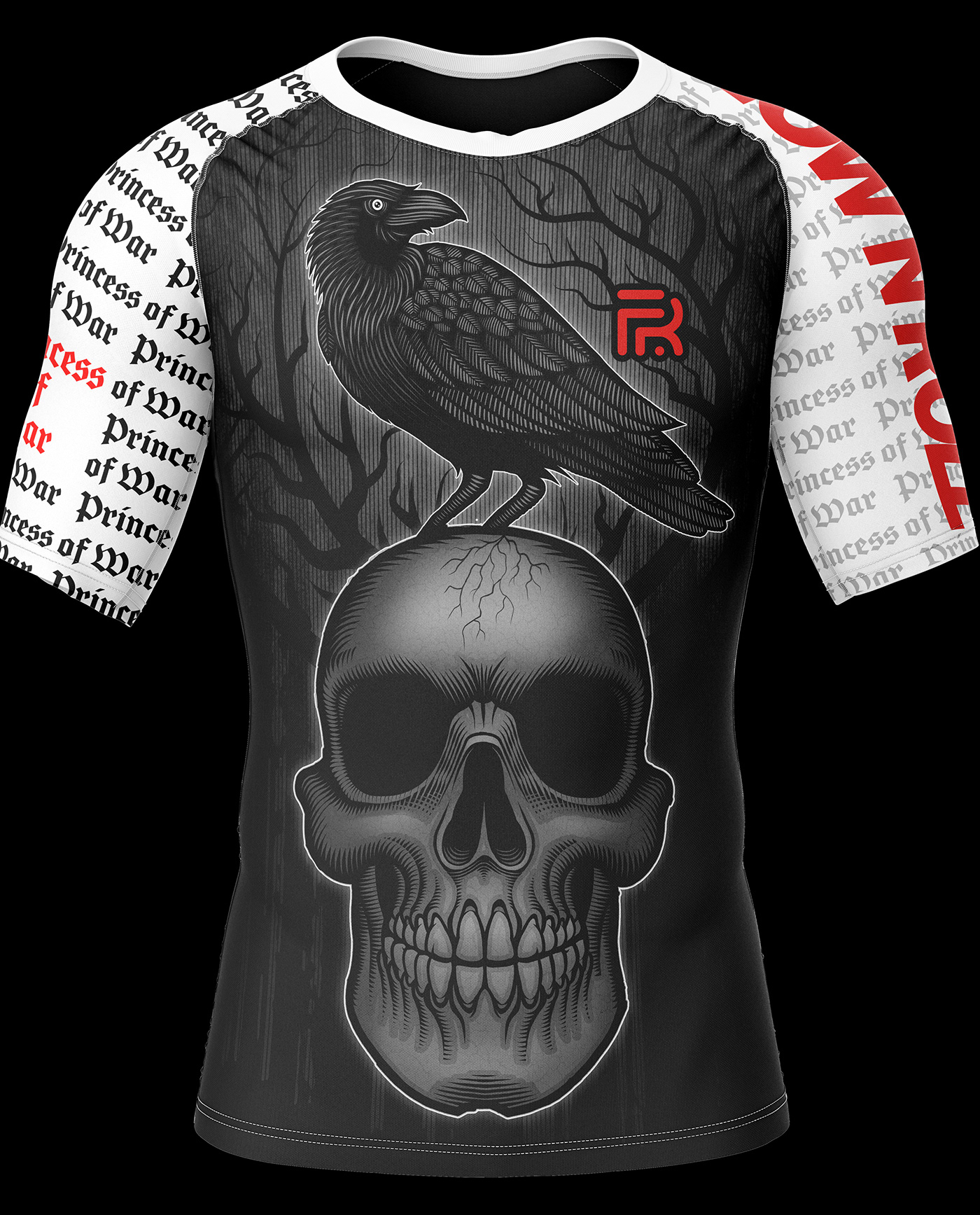 crow skull raven vector vector art bird Rash guard MMA BJJ Brazilian jiu jitsu
