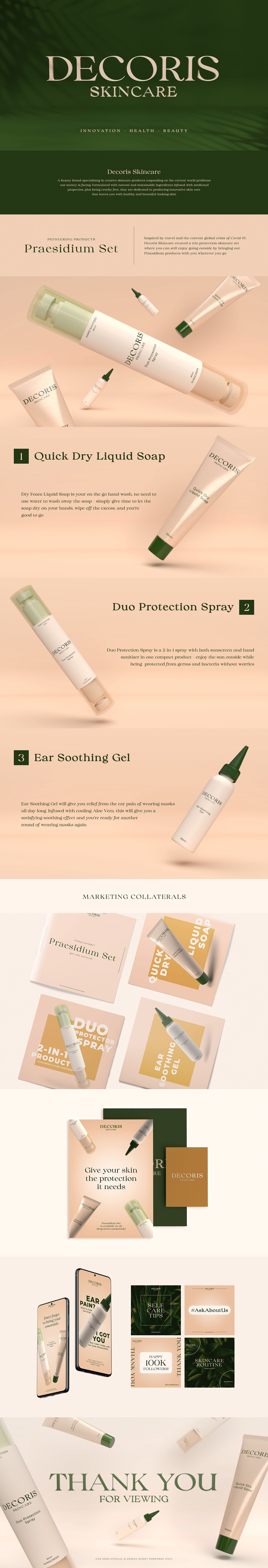 branding  Decoris Nature Packaging skincare skincare branding graphic design  packaging design