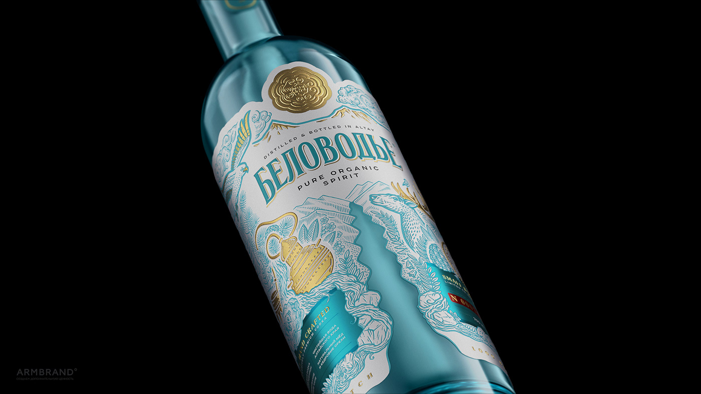 alcohol branding  graphic design  label design Packaging visualization Vodka premium