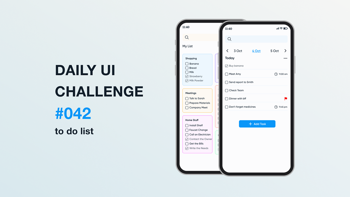 DailyUI dailyuichallenge todolist UIX uix101 mobileapp ui design UI/UX UX design day042