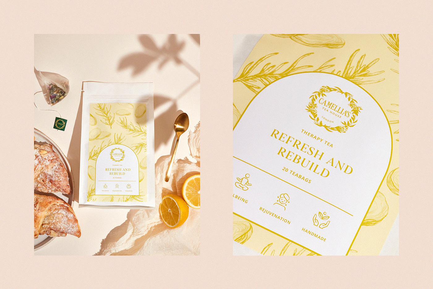 botanical illustration Brand Design brand identity graphic design  ILLUSTRATION  Label Logo Design Packaging tea vector