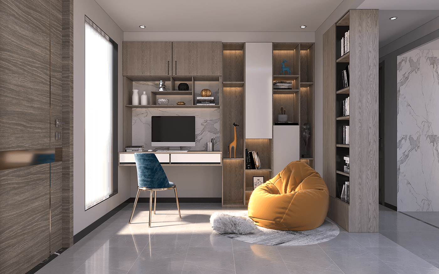 3ds max corona render  visualization architecture Render modern interior design  corona design study room