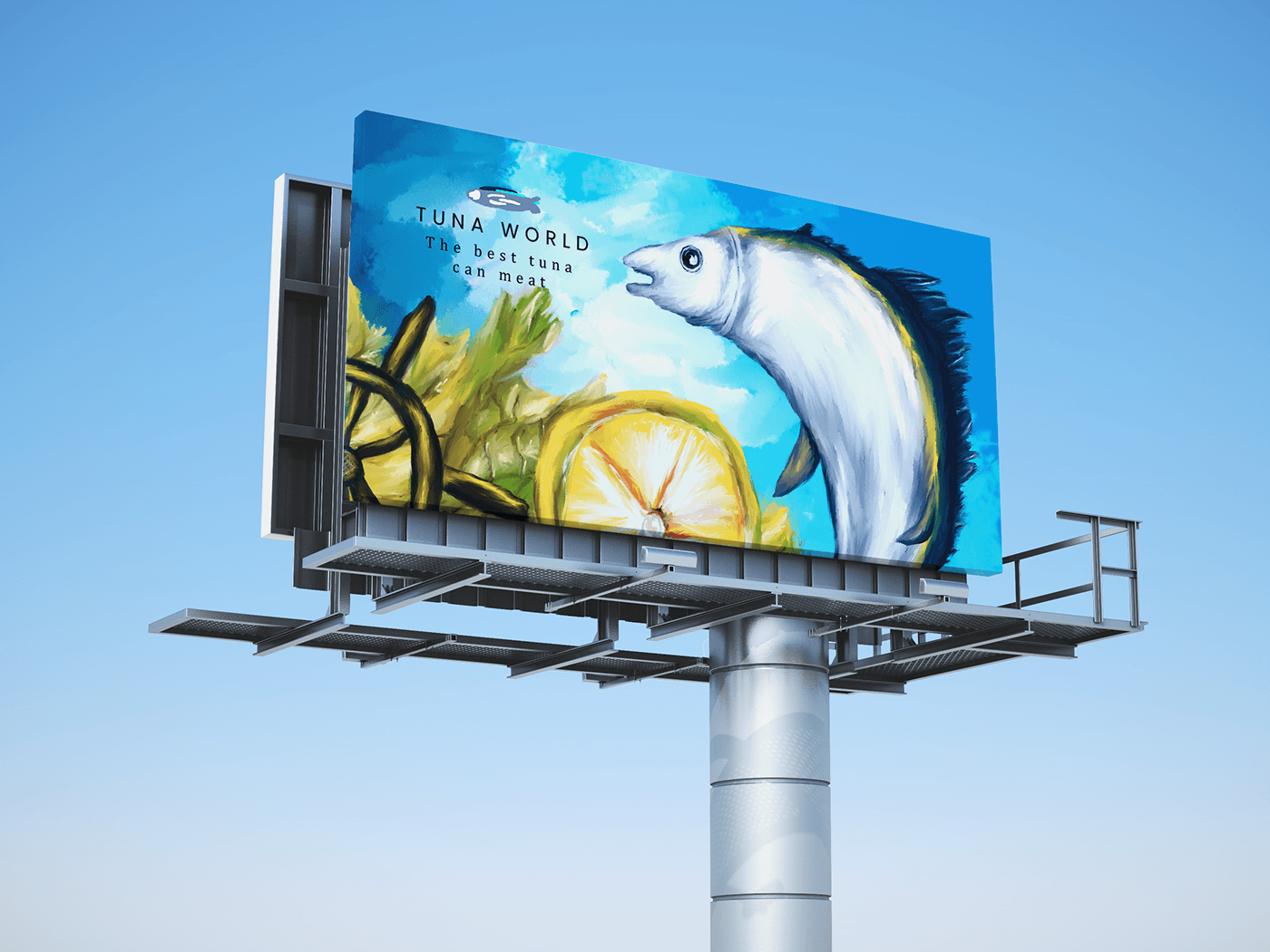 company digital painting fish fresh sea colors tuna line art illustration graphic design  Advertising  Poster Design