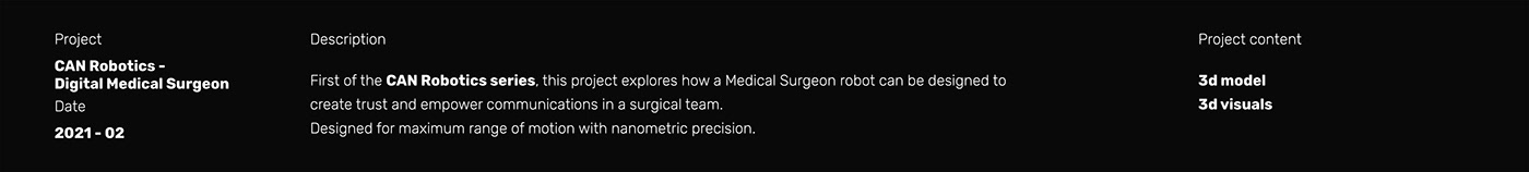 design medical robot surgeon blender concept digital industrial Needle product