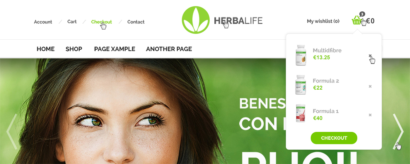 herbalife healtstore store Ecommerce clean design Website supplements products Prestashop