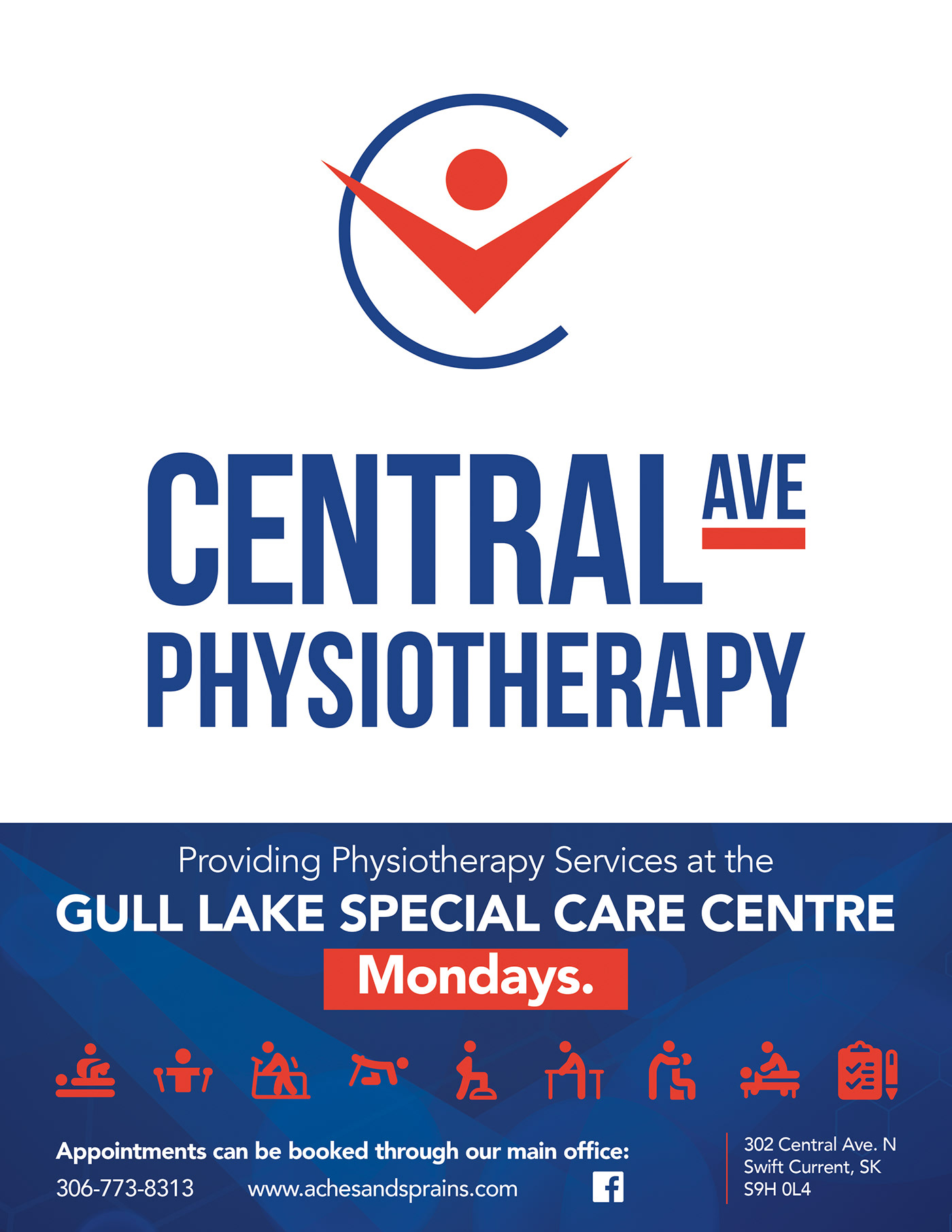 central avenue ave physiotherapy Physio Swift Current Saskatchewan logo brand identity