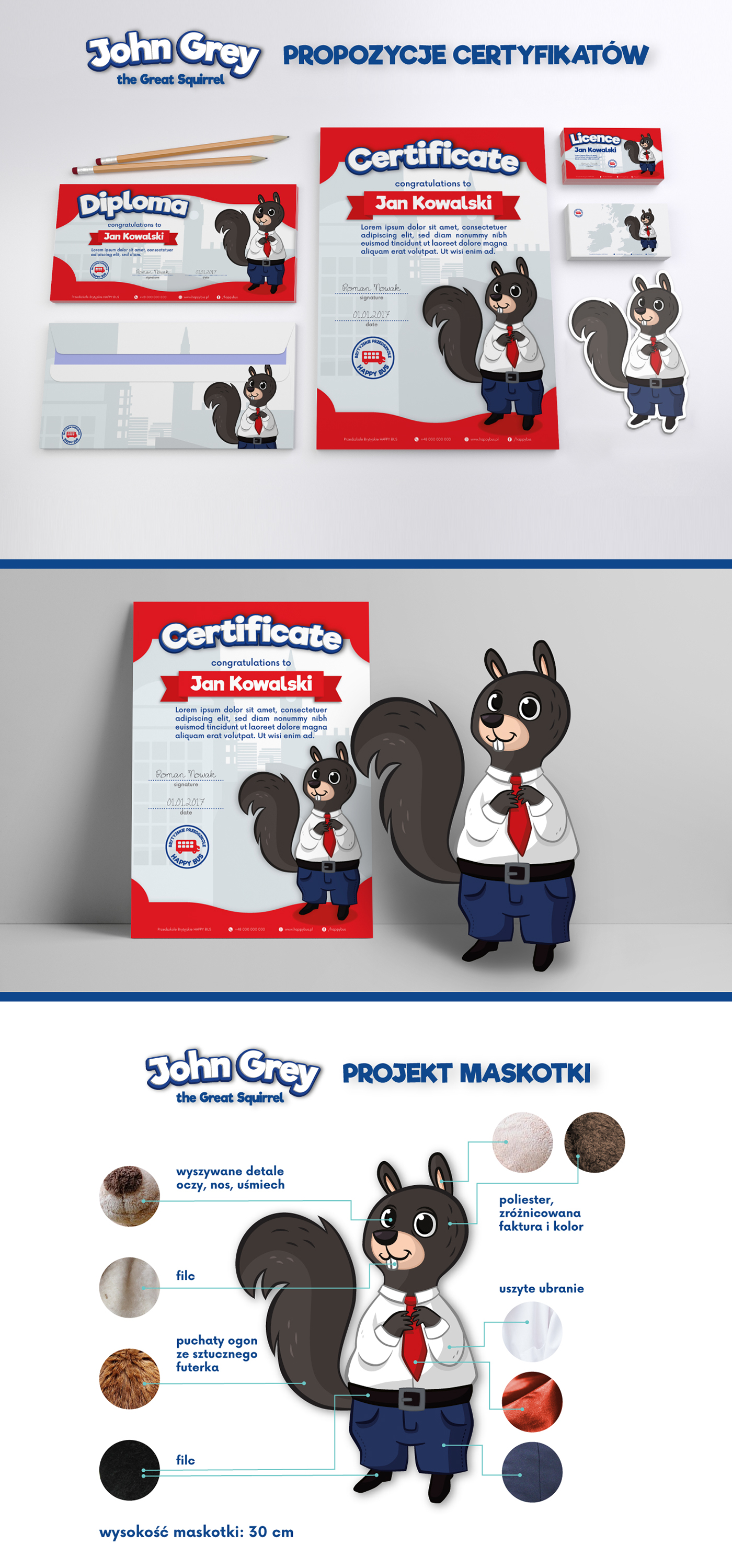 Mascot squirrel diploma Character design 