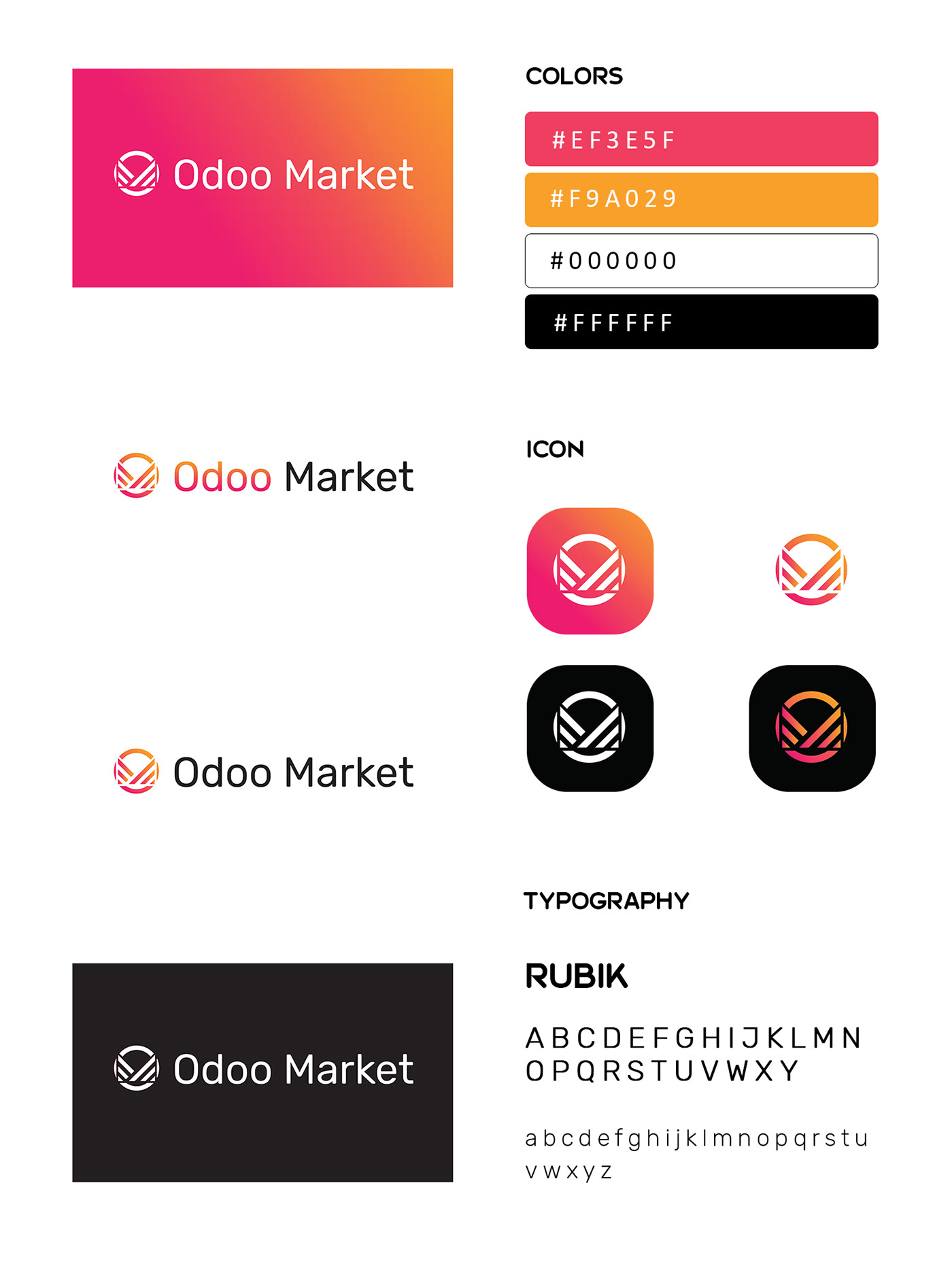 odoo market CRM Multi vendor marketplace art typography   python ERP logo identity