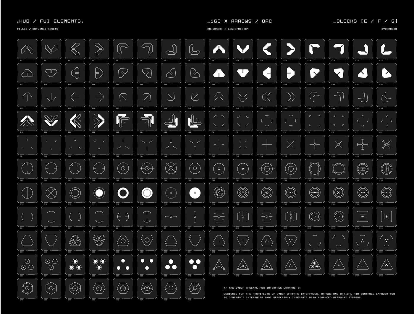 assets Cyberpunk futuristic HUD FUI ui design UI mecha Scifi