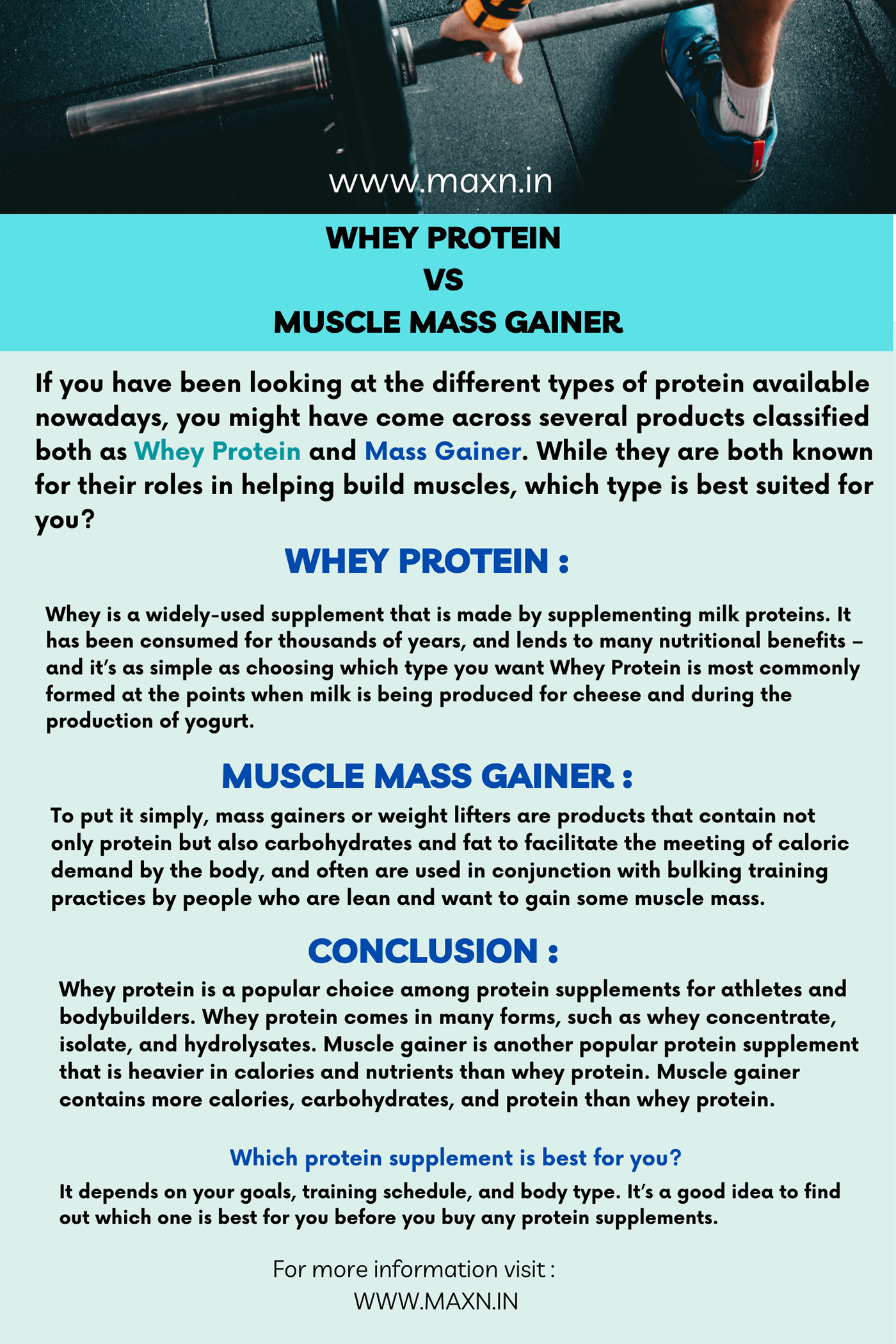  Whey Protein and Mass Gainer. While they are both known for their roles in helping build muscles, w