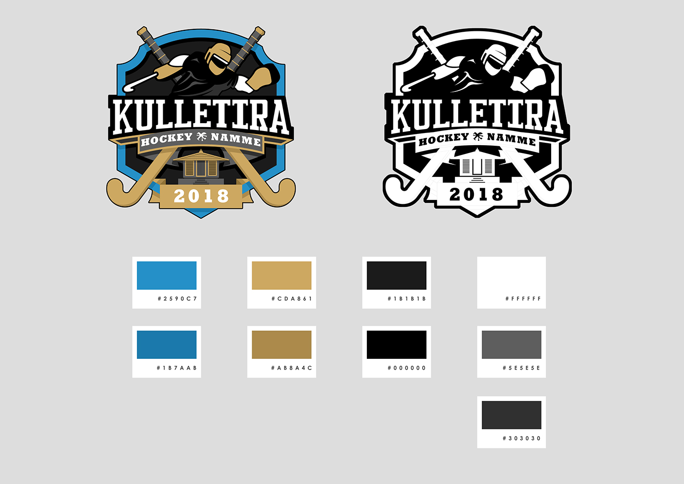 logo design graphic design  ILLUSTRATION  field hockey game hockey team team logo