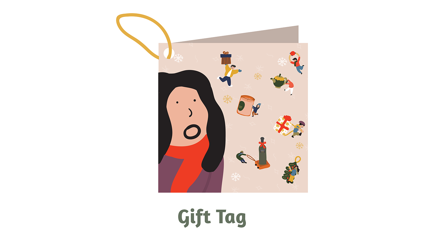 celebration Christmas Collaboration envelope family gift bag gifts heart ILLUSTRATION  wrapper