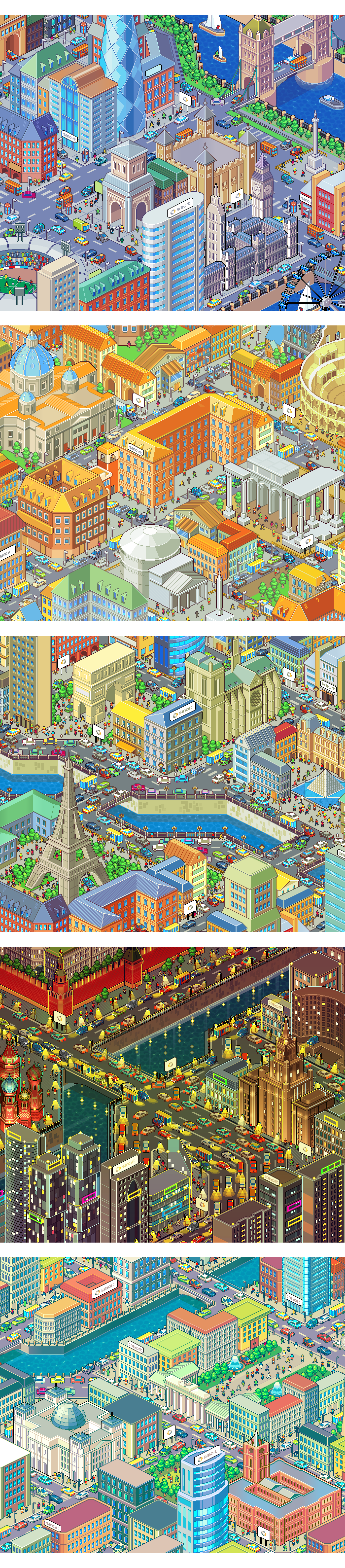 8bit Aerial city editorial infographic Isometric magazine pixel pixelart Street