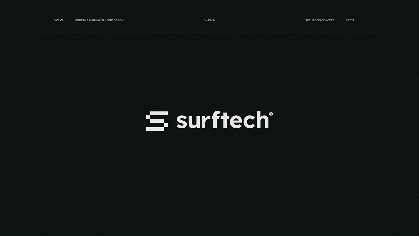 minimalist logo, tech logo design on dark background