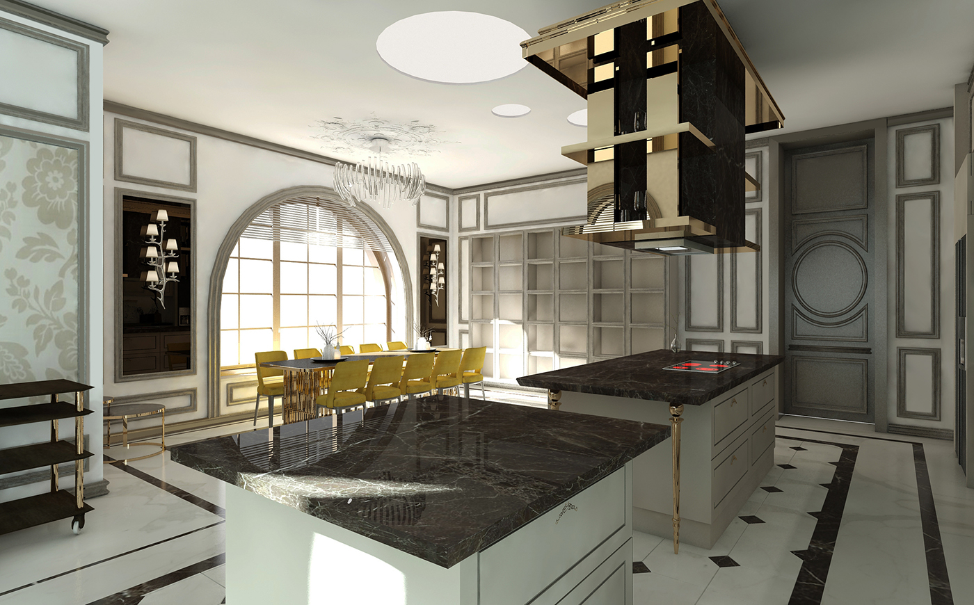 design kitchen Interior interior design  3ds max vray house room Render architecture