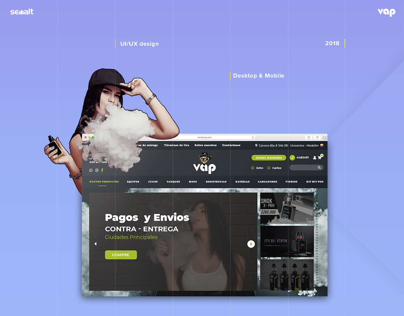 Vape smoke UI ux interaction design Web Design  Web xD Responsive