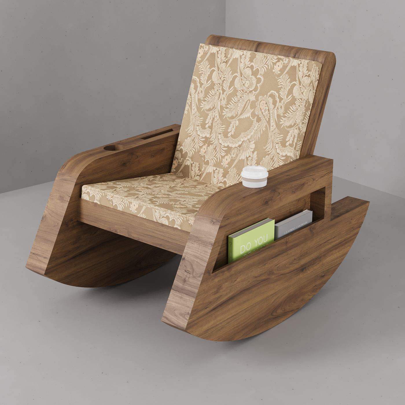 furniture 3d modeling rendering furniture design  furniture modeling TIMBER rocking chair chair design product design  Traditional furniture