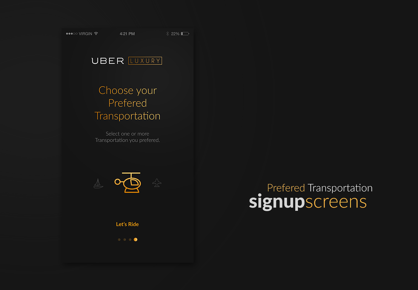 Uber luxury ride design app ios mobile car Cars UI ux