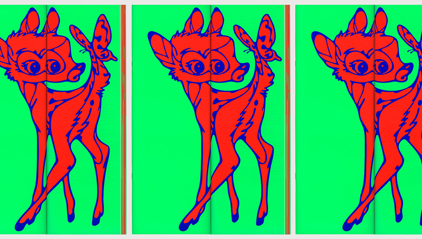 book editorial design  Exhibition  millennials Catalogue deer poster RGB screenprint