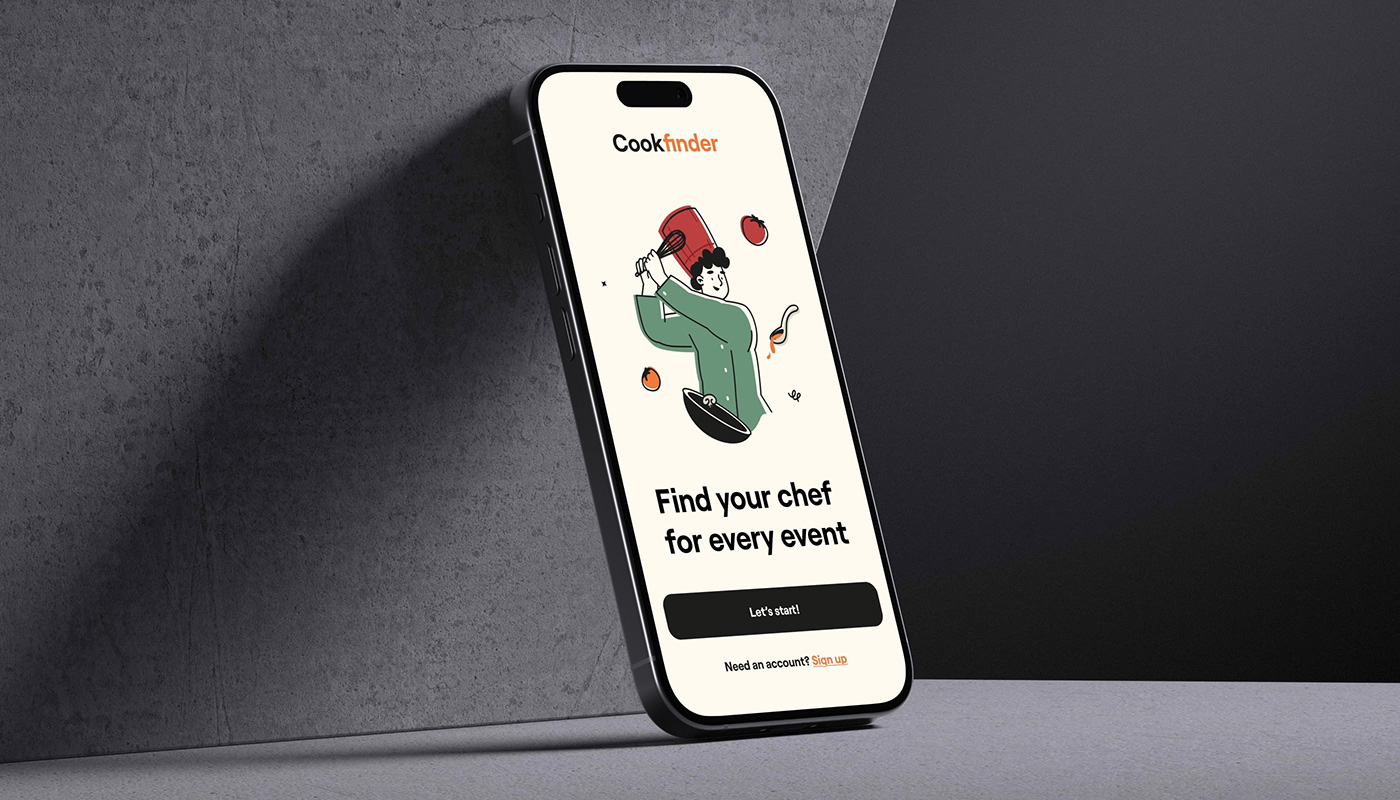 cook cooking mobile dish Food  uiux app application design ILLUSTRATION 