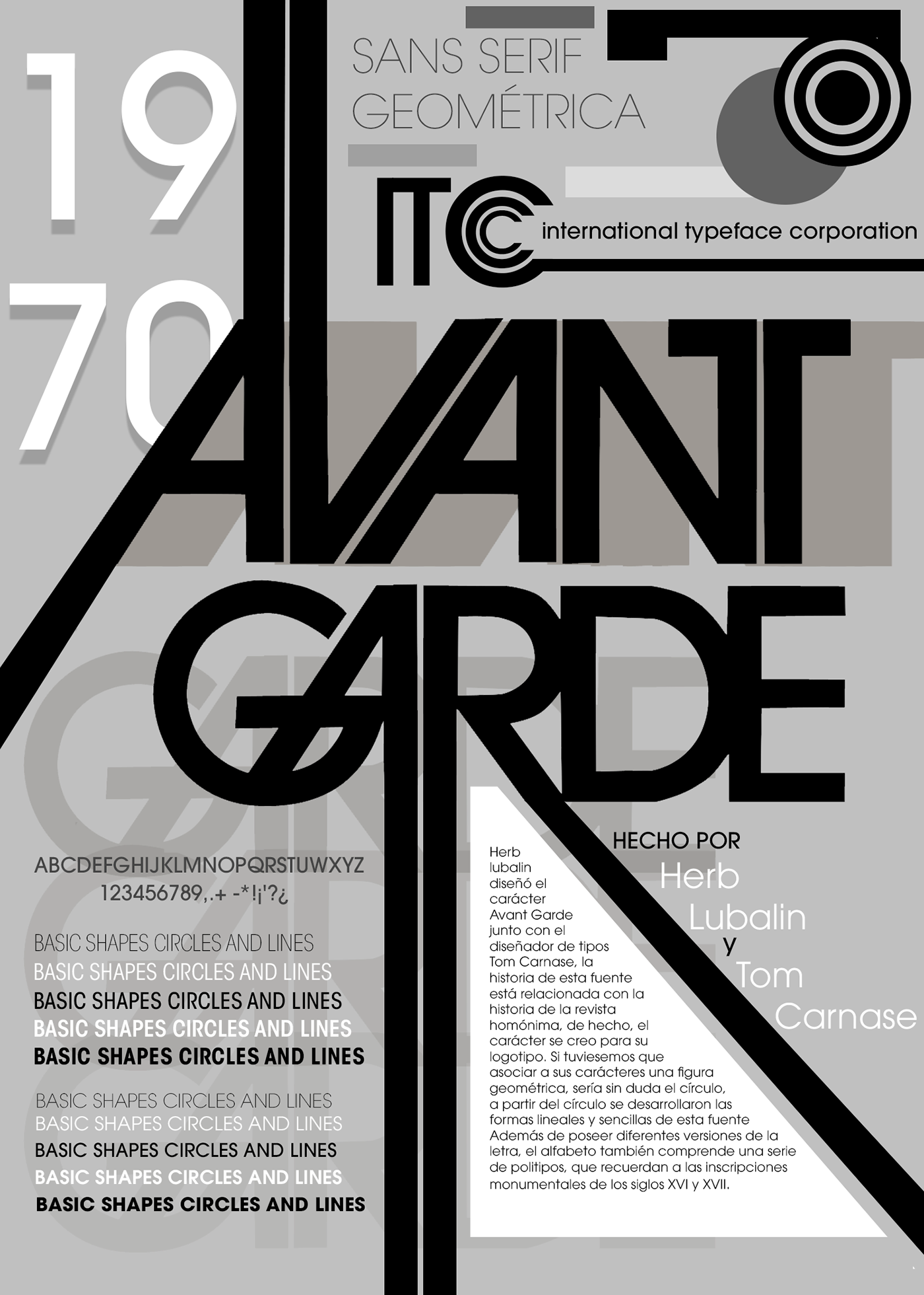 afiche font fuente itc avant garde poster