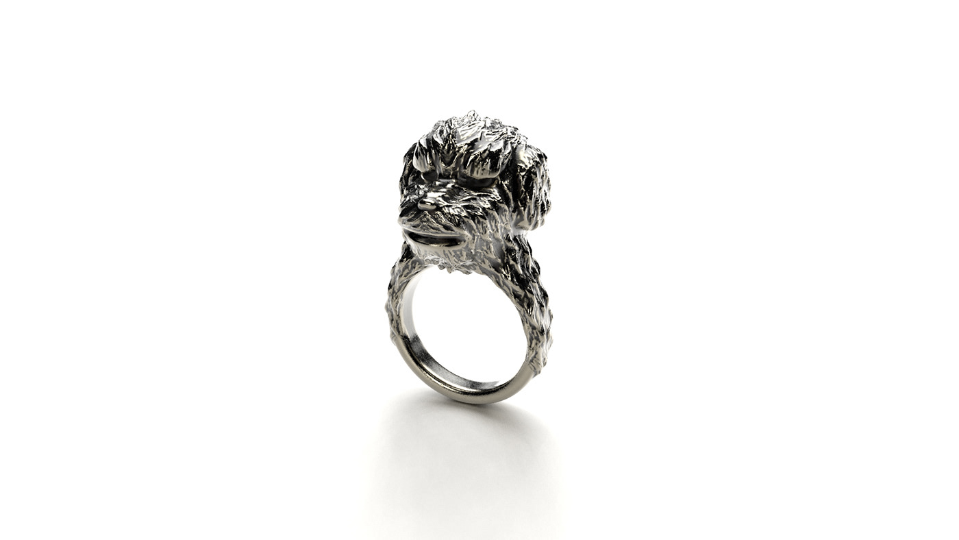 dog dogring Jewellery ring Zbrush