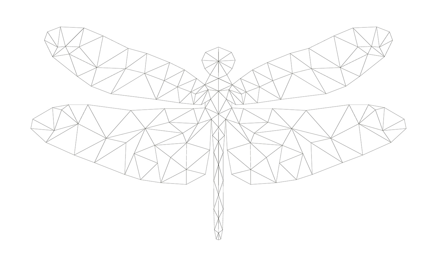 Low Poly polygonal triangle ILLUSTRATION  dragonfly