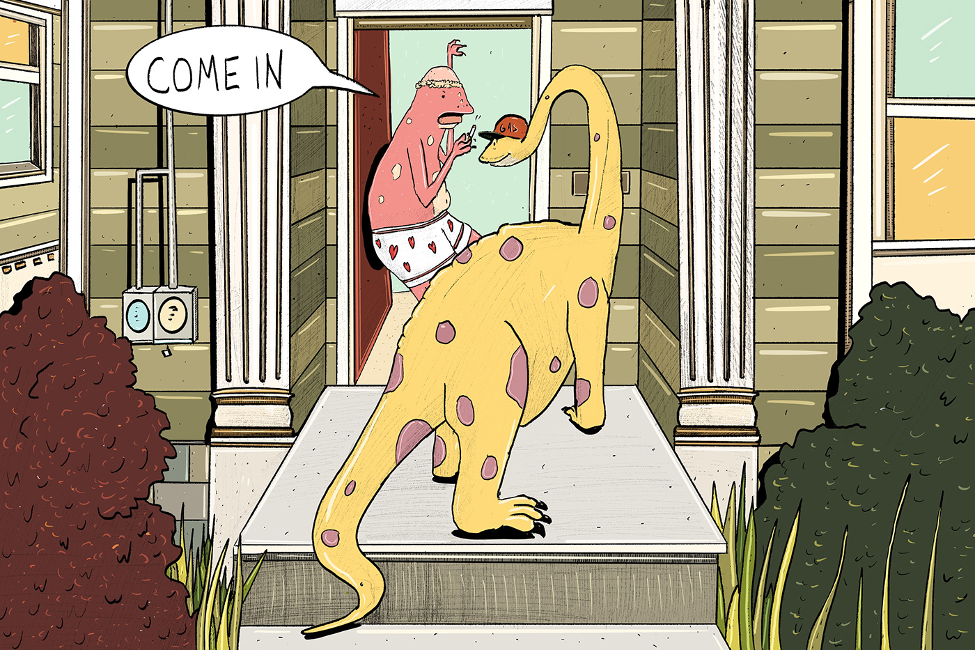 art comic Dinosaur narrative Gas humor DigitalIllustration