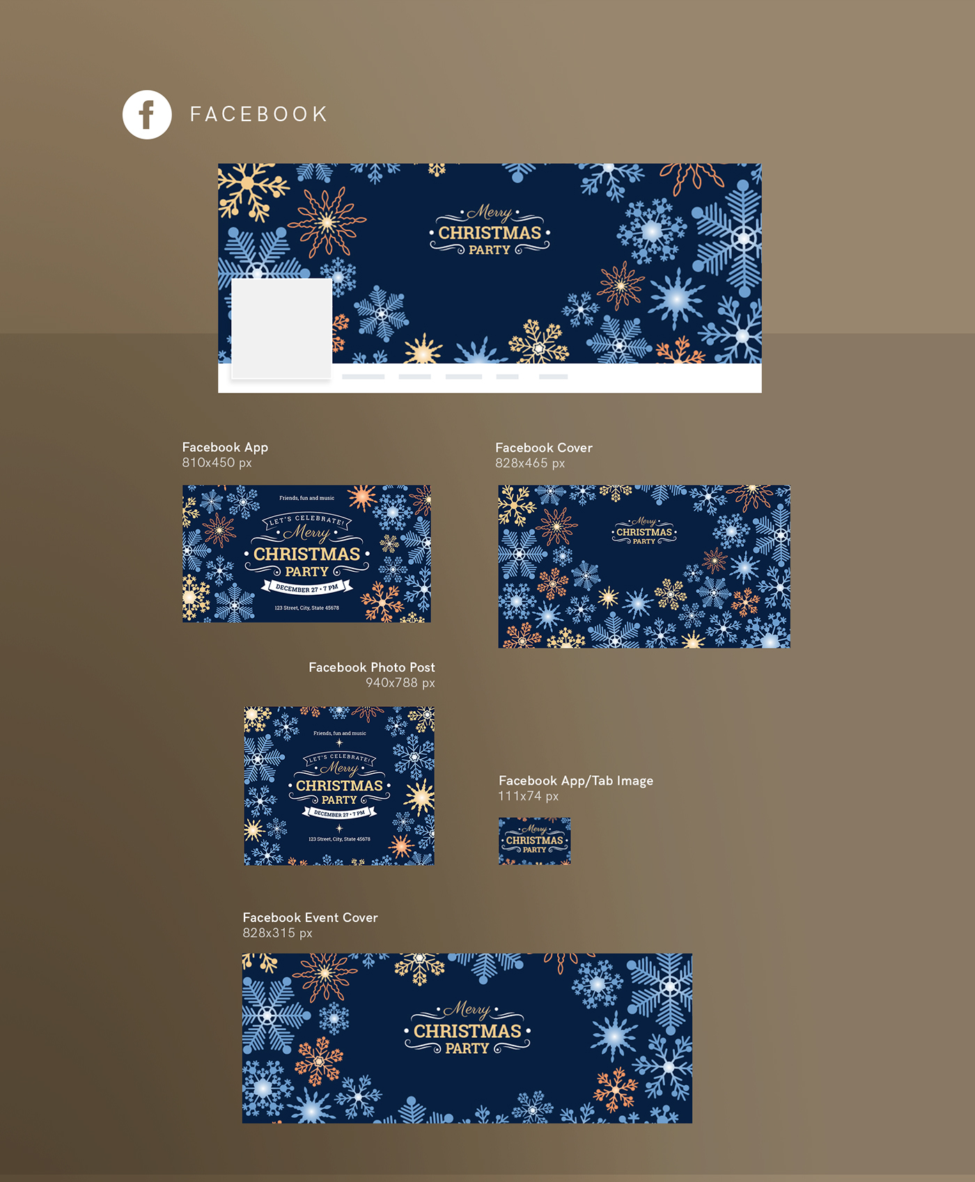 graphic design  template bundle sale Christmas facebook cover Facebook Template marketing   free