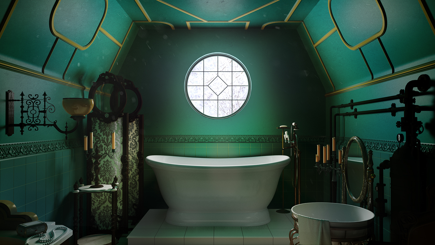 SaliniS ETTORA Competition 3D 3dmax bath Interior ghost Fun