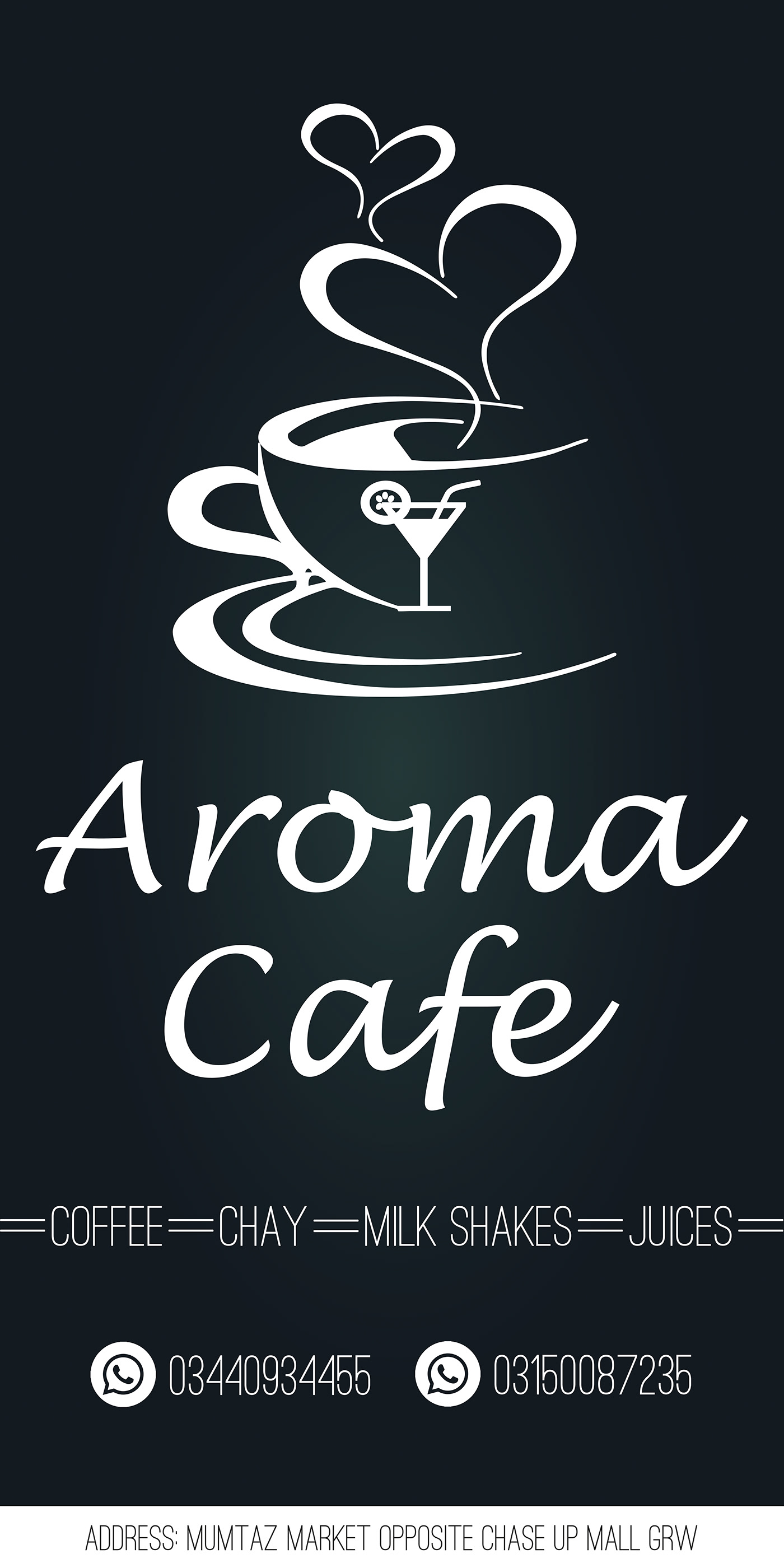 Aroma Cafe Advertisement Design by Mohsin Fiaz