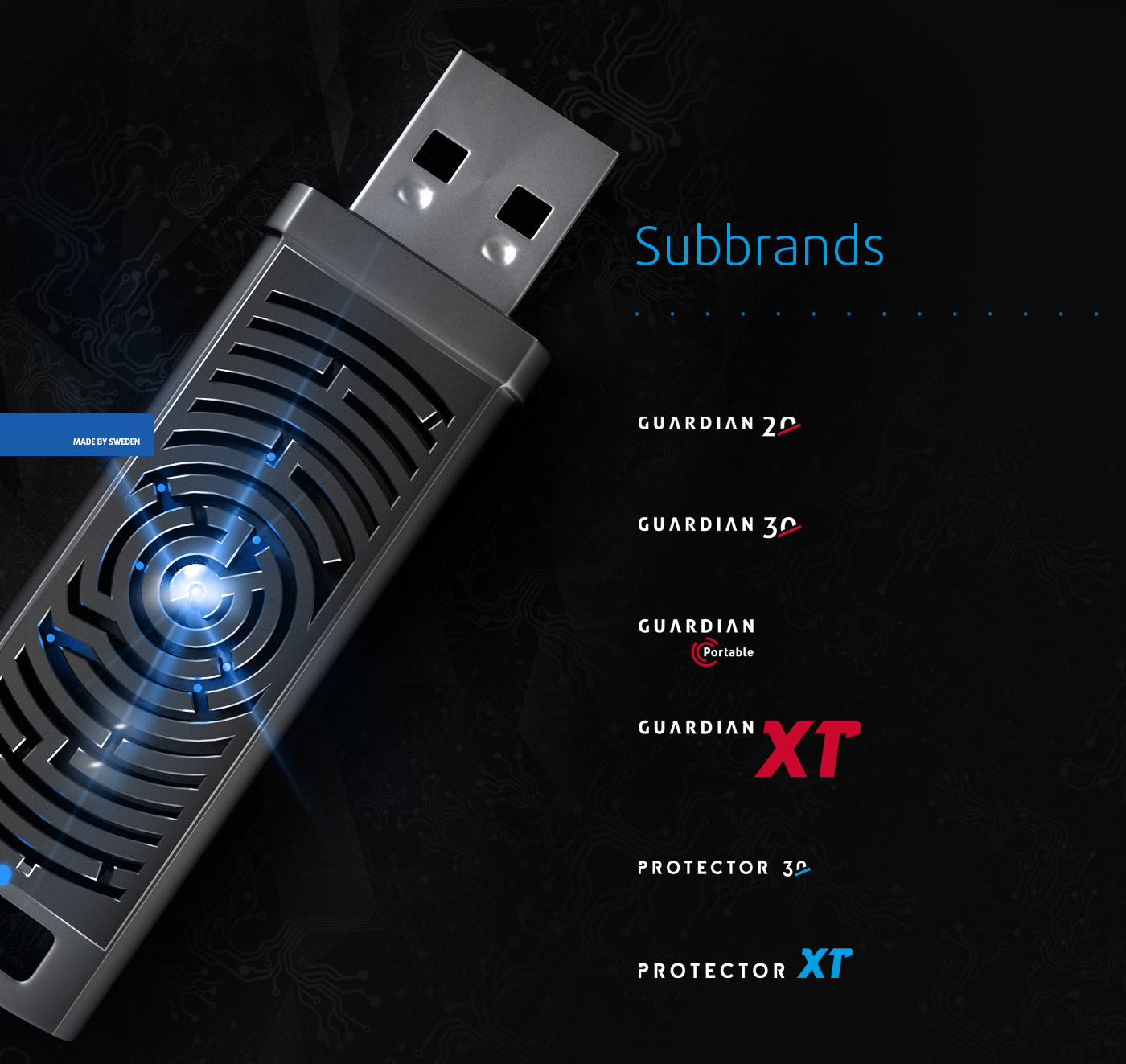 security pendrive protection guard 3D key visual Data Render