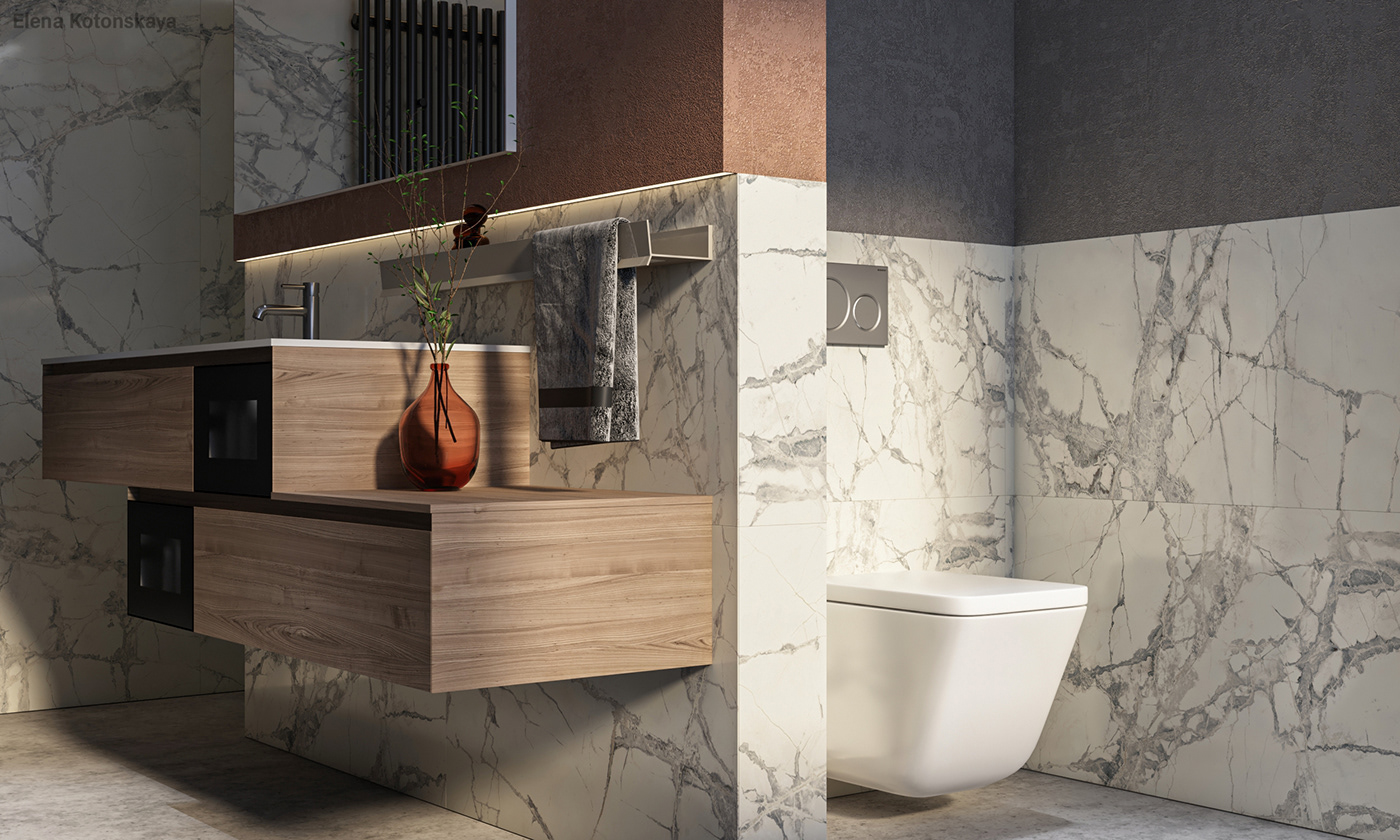 3D 3D Visualisierung 3D Visualization 3ds max Badezimmer bathroom CGI interior design  visualization vray