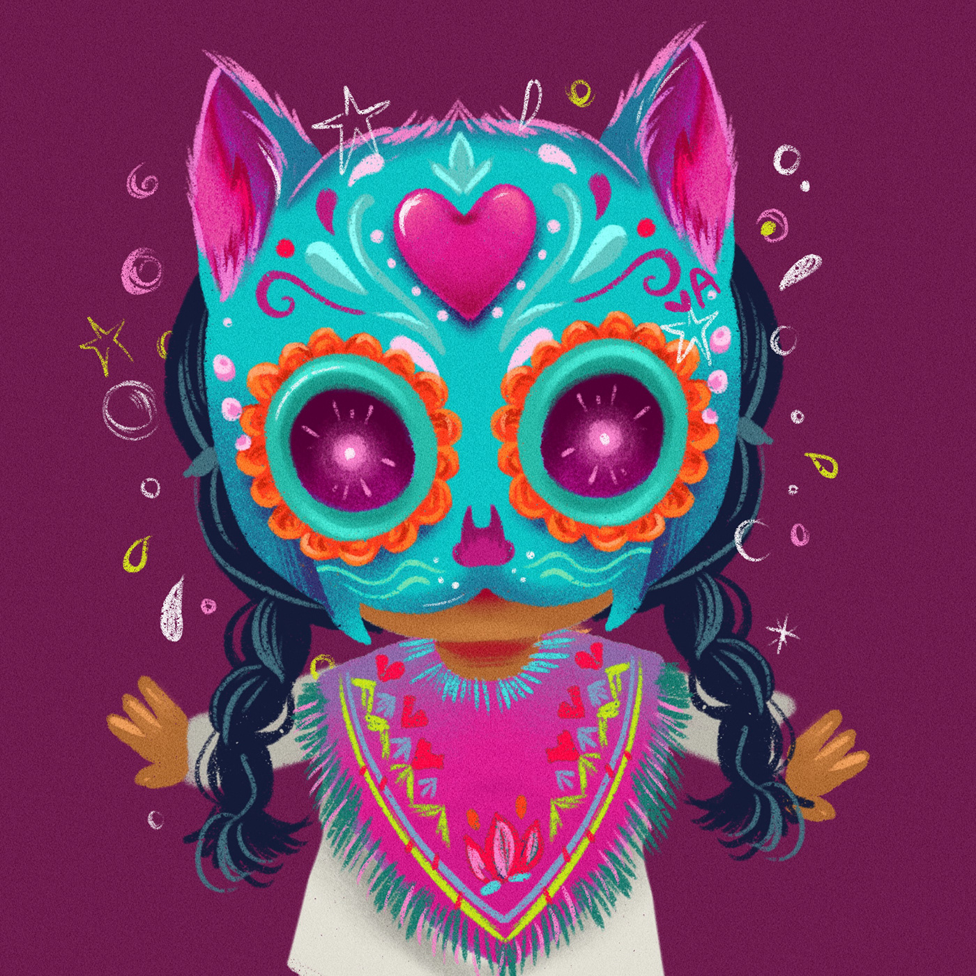 girl mask Mexican niña