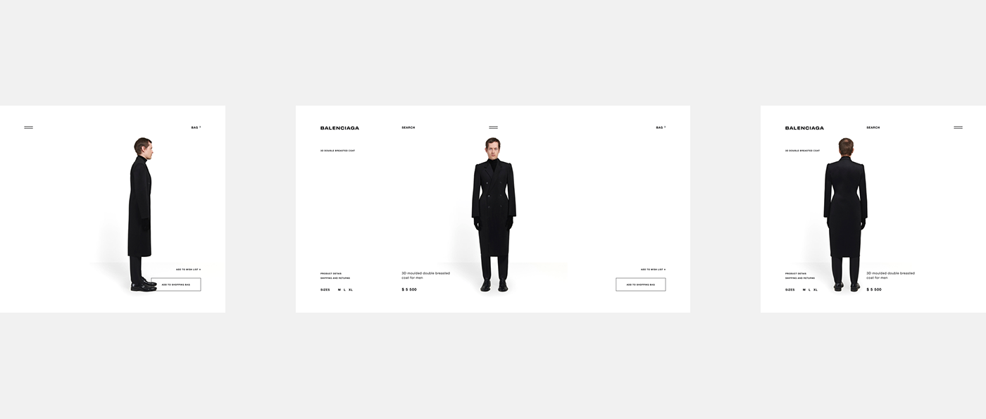 ux UI Website minimal fullscreen desktop motion shop store Fashion 