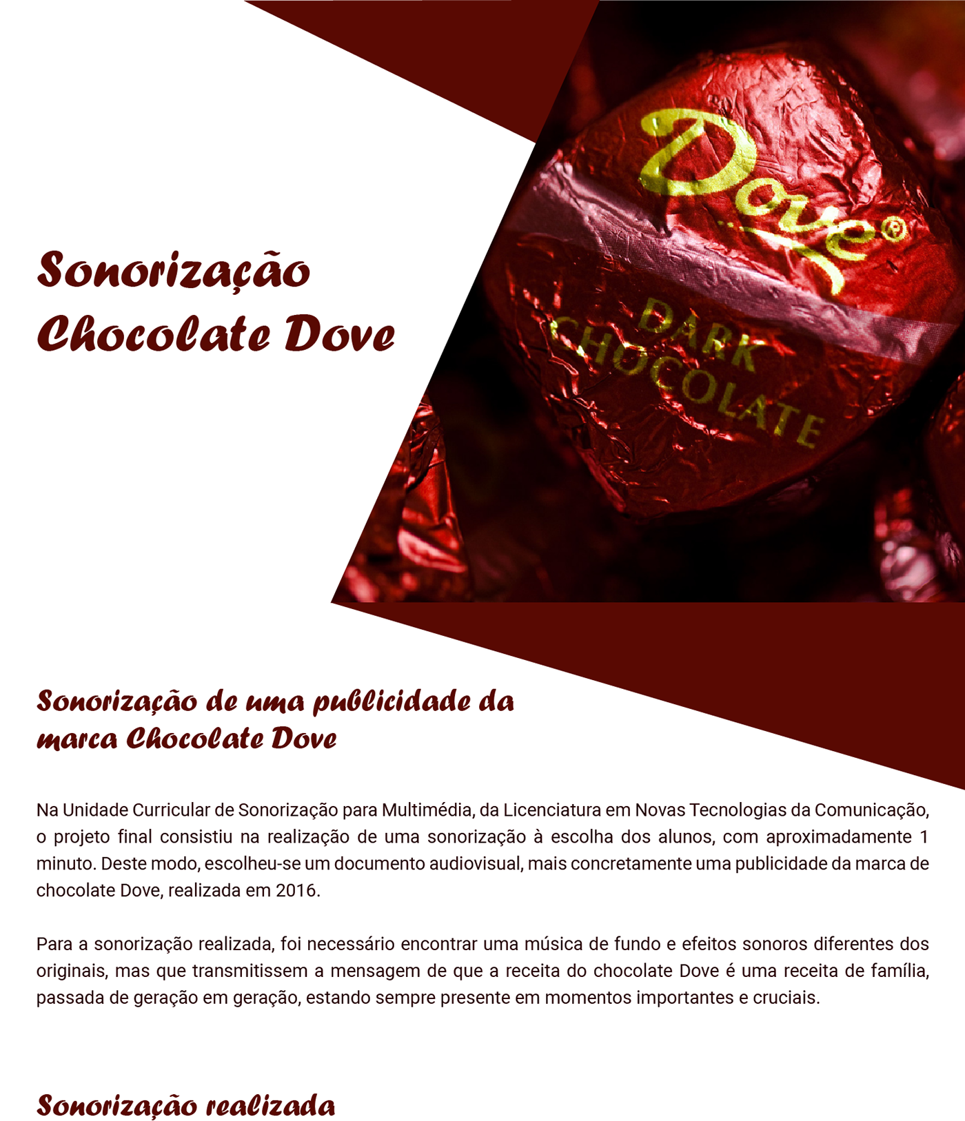 Audio chocolate dove publicity sound