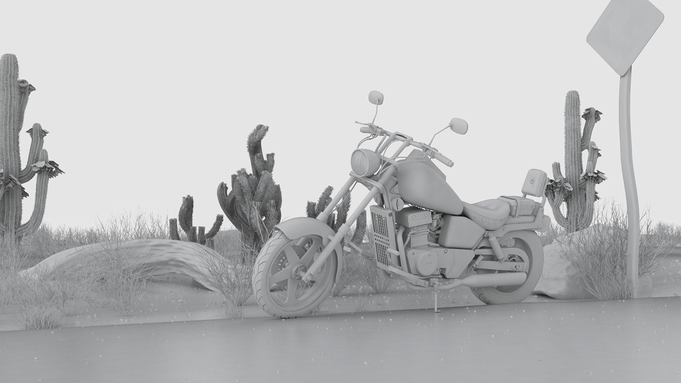 chopper Bike 3D MAX vray Custom design modeling