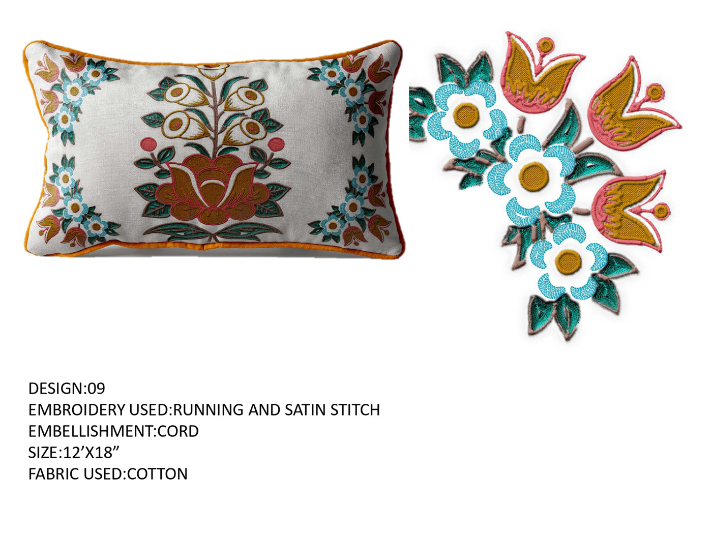 cushion decorative design elegant embroidery design Fashion  pattern design  surface textile design  texture