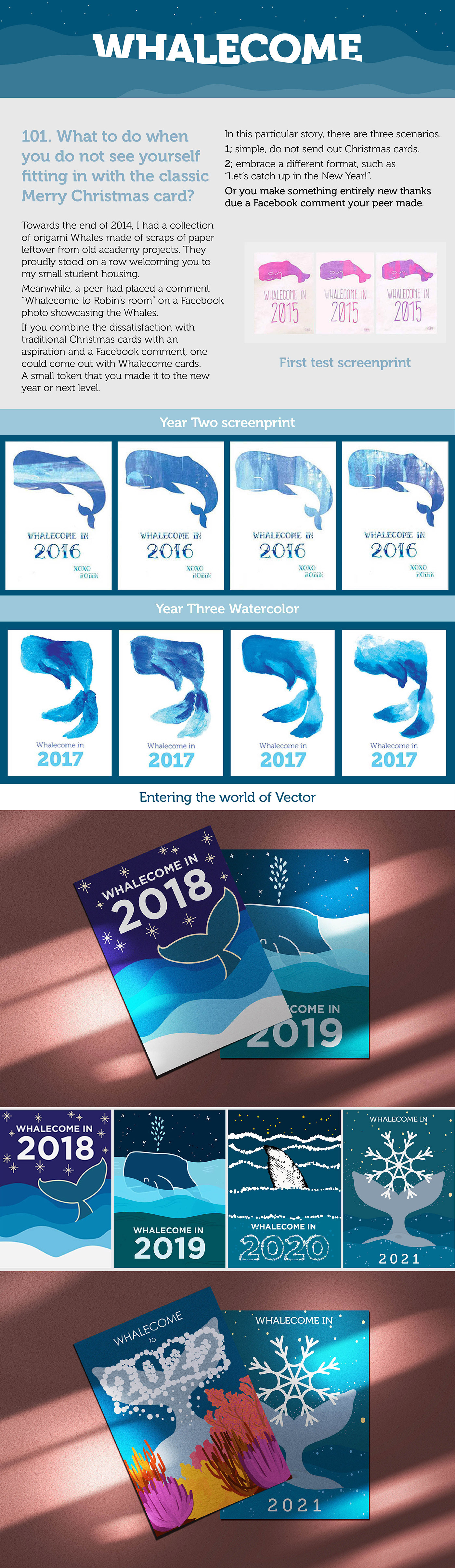 annually card design celebration print Whale