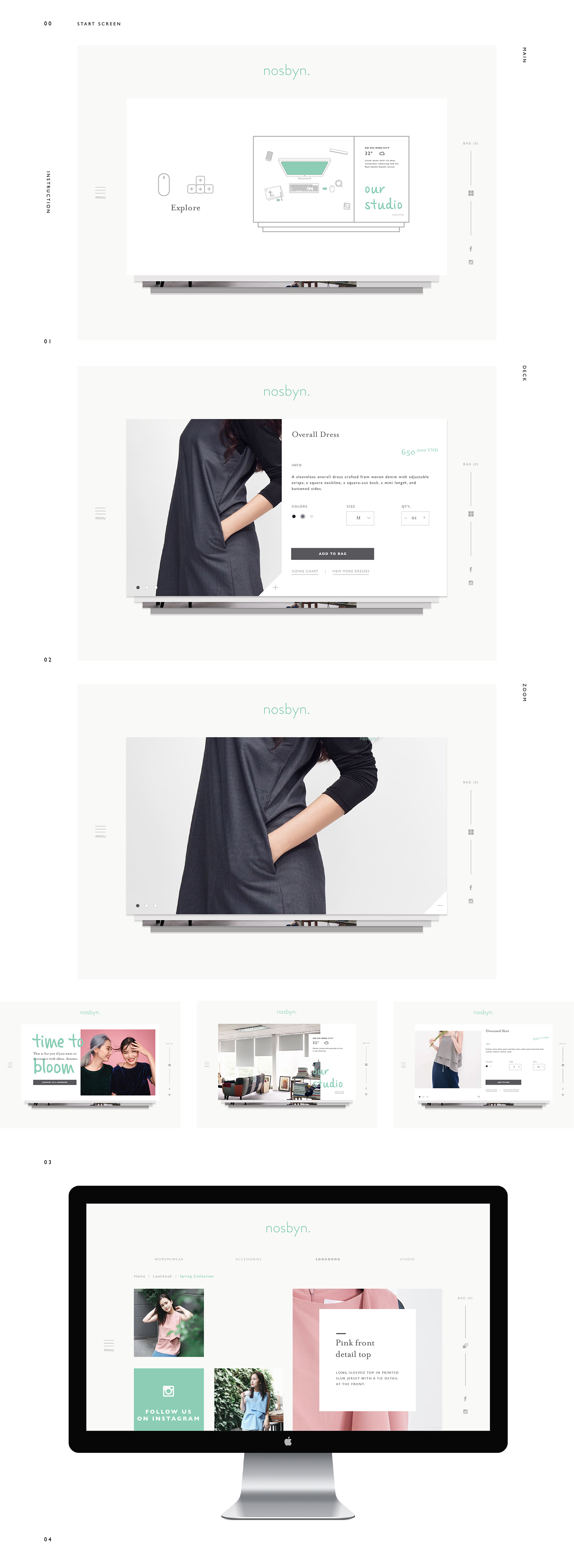 Nosbyn Website UI ux UI/UX animation  interactive Clothing Fashion  motion graphic