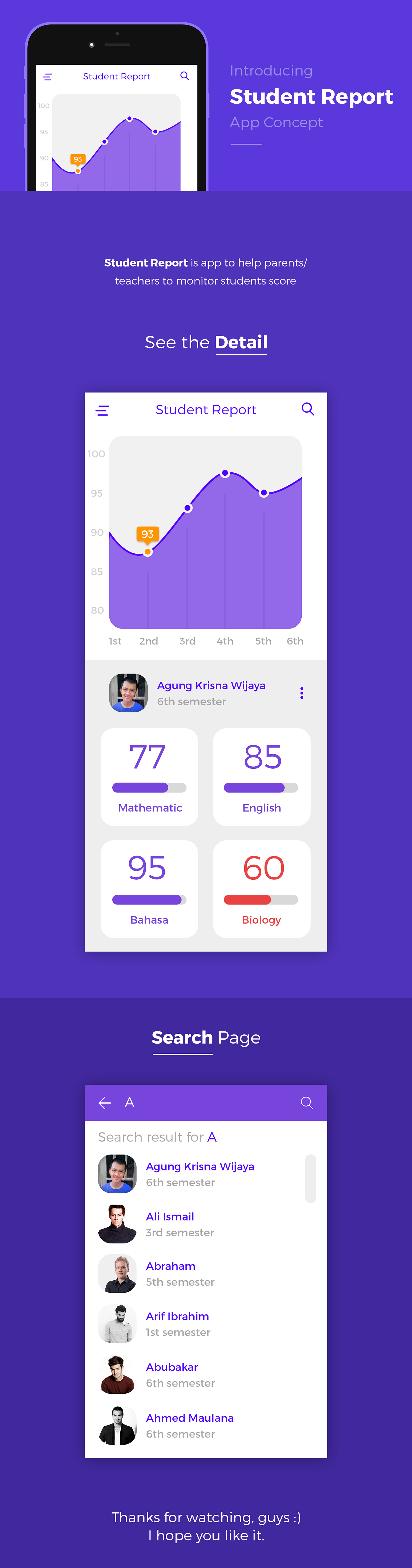 mobile ios ios8 flat student app concept purple montserrat freelancer colorfull moder update