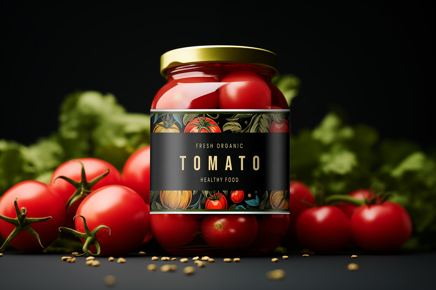 tomato sauce label tomato jar Tomato Label food label jar label label design jar design Food Jar packaging design sauce label