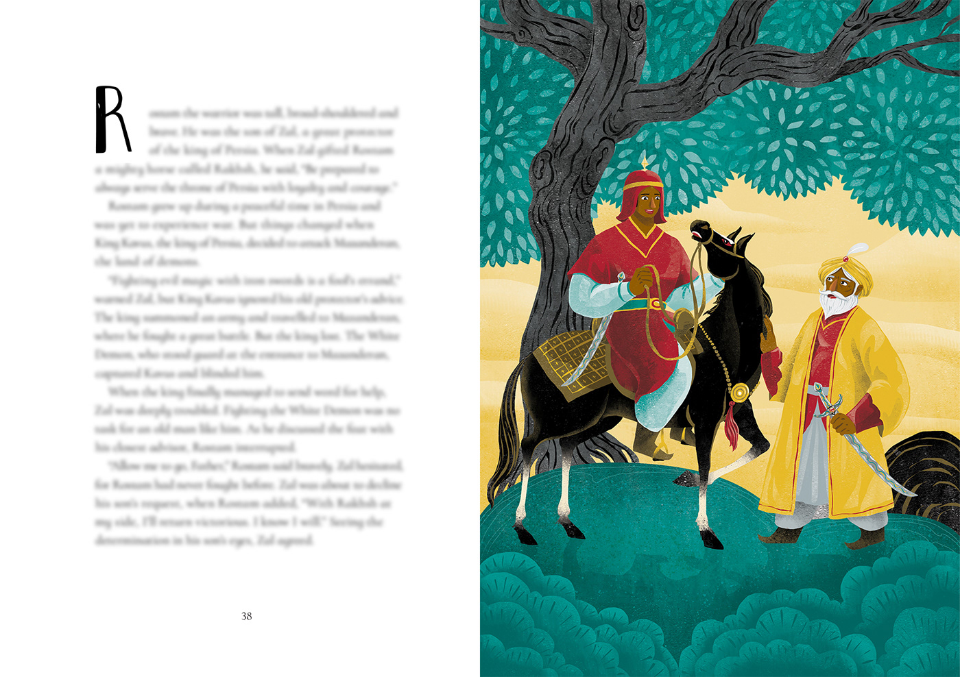 arabic book children book fighting Hero horse knight monster picturebook TALES